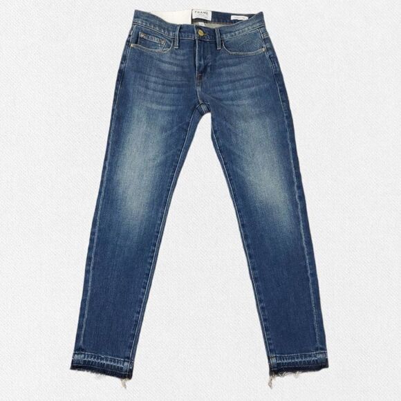 FRAME Size 25 Le Garcon Release Hem Crop Boyfriend Jeans - Picture 5 of 15